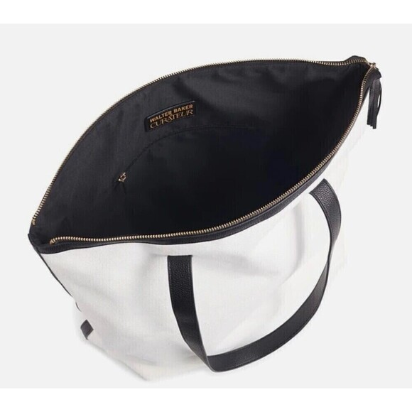 Walter Baker Carly Bag Classic Canvas, Vegan Leather Tote Curateur Rachel Zoe - Picture 4 of 5